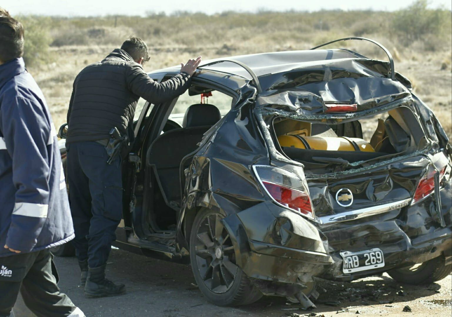 Choque en cadena en la ruta 7 (Orlando Pelichotti / Los Andes)