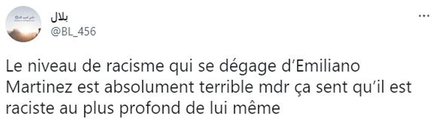 La respuesta de los hinchas franceses ante la burla de Emiliano Martínez. Fuente: Twitter