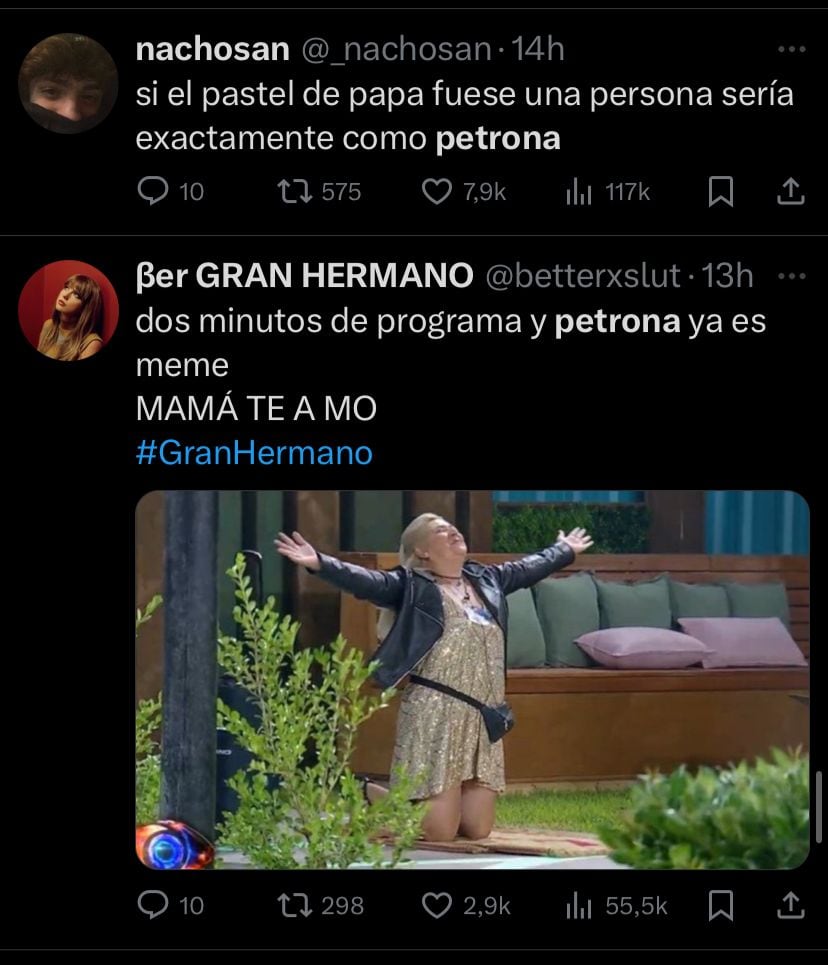 Los memes de Petrona, la participante de Gran Hermano.