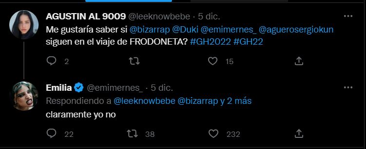 Emilia Mernes, Duki y Bizarrap se bajaron de la Frodoneta