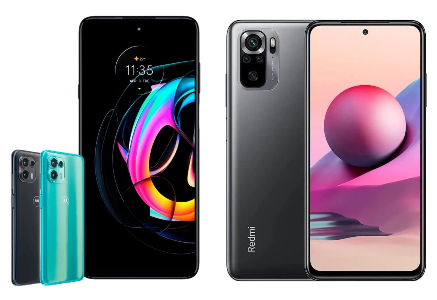 Moto Edge 20 Lite y Xiaomi Redmi Note 10s son otros modelos destacados de gama media.