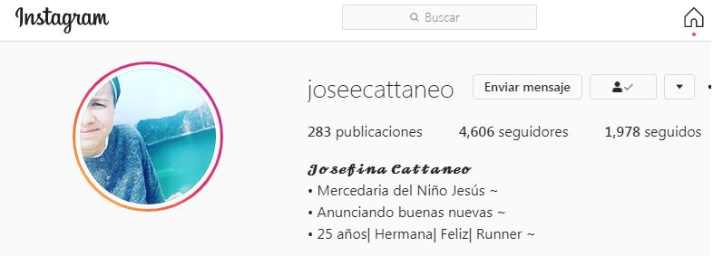 La monja Josefina tiene casi 5.000 seguidores.