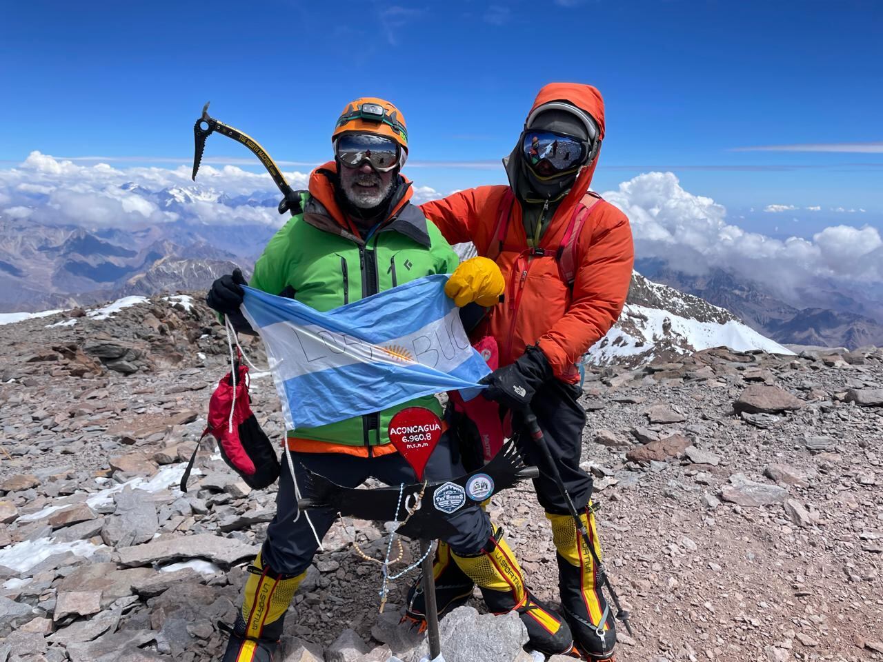 Pablo Buchbinder y Nacho Lucero en el Aconcagua. Foto: Gentileza Pablo Buchbinder