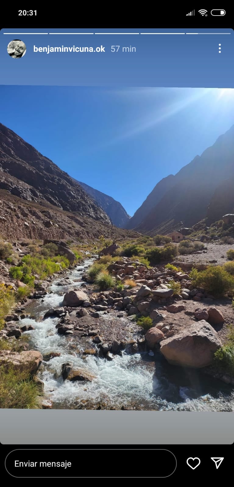 Benjamín Vicuña, maravillado con los paisajes mendocinos, compartió algnas fotos en sus redes. Foto: Instagram @benjaminvicuna.ok