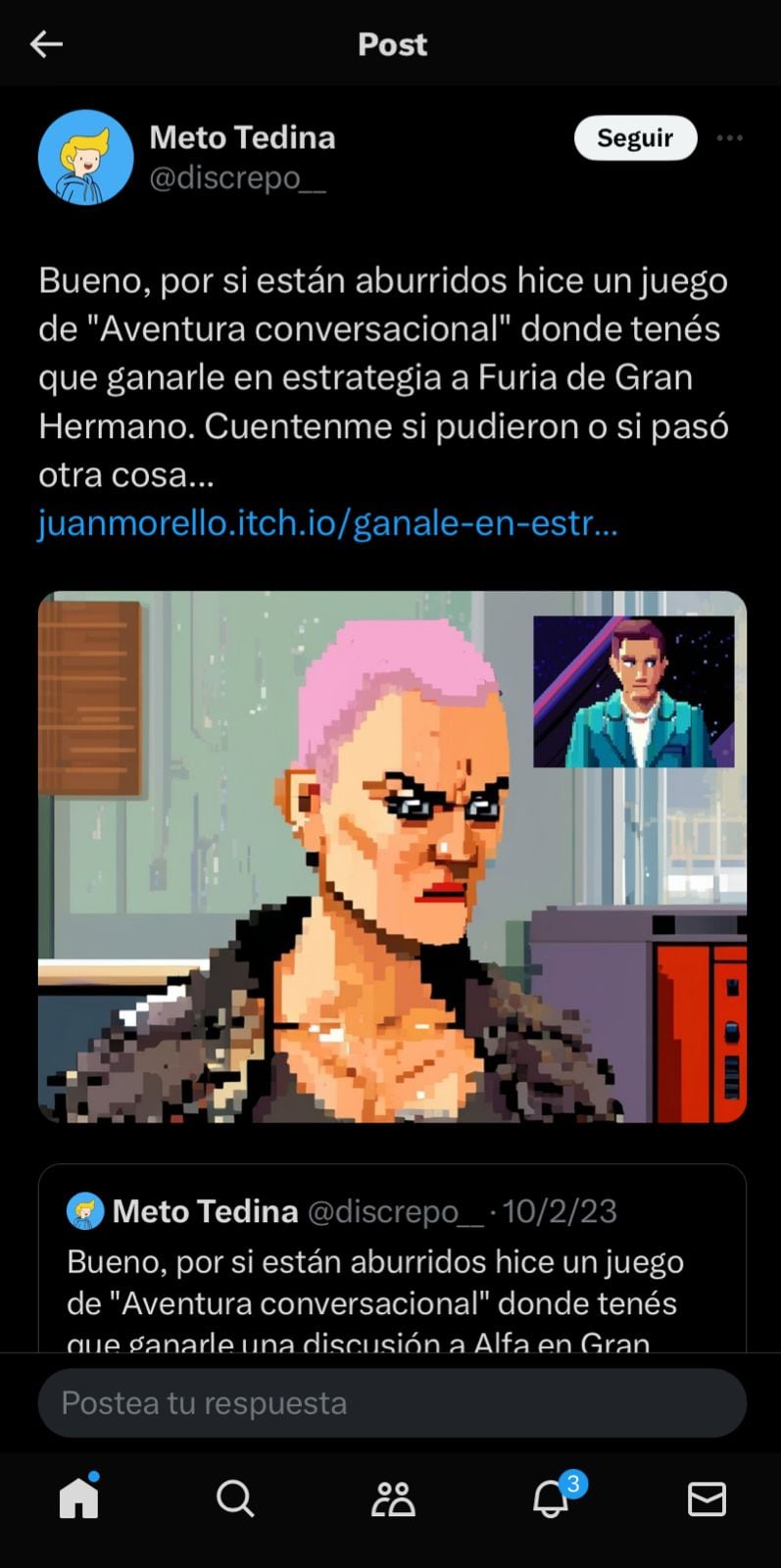 El juego virtual que el objetivo es ganarle a Furia en estrategia. Captura de pantalla.