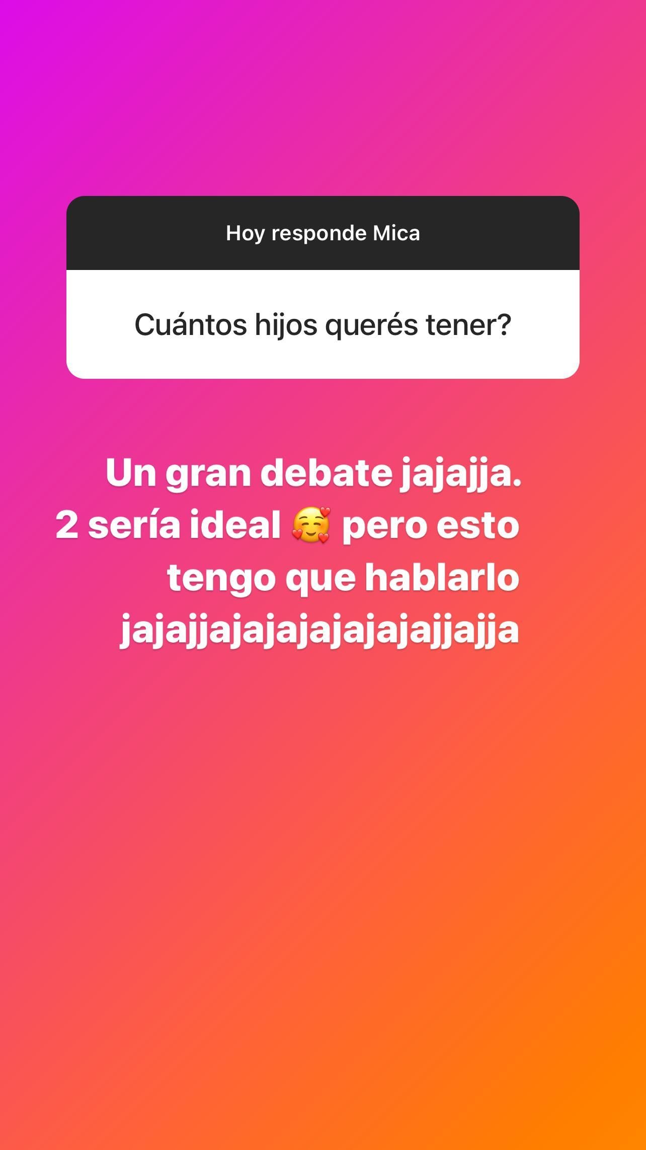 Mica Viciconte repondió preguntas en Instagram.