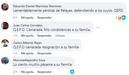 Los mensajes de condolencia a la familia de la víctima. Foto: captura.