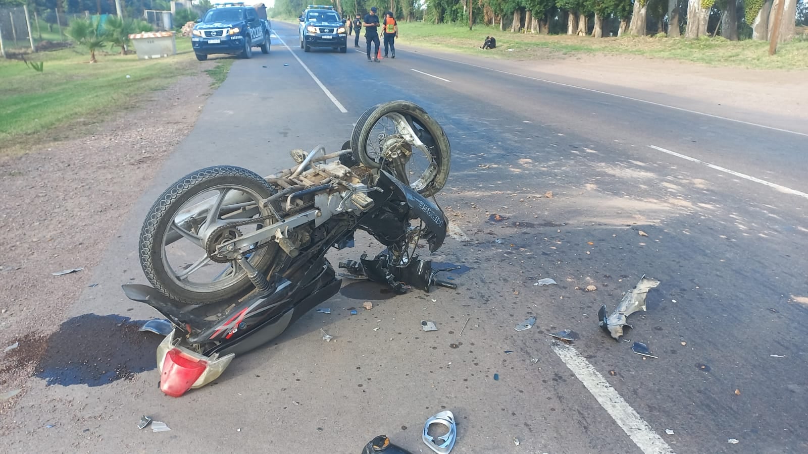 La mujer que manejaba la moto tenía 48 años y falleció en el lugar producto de las lesiones. Foto: Ministerio de Seguridad