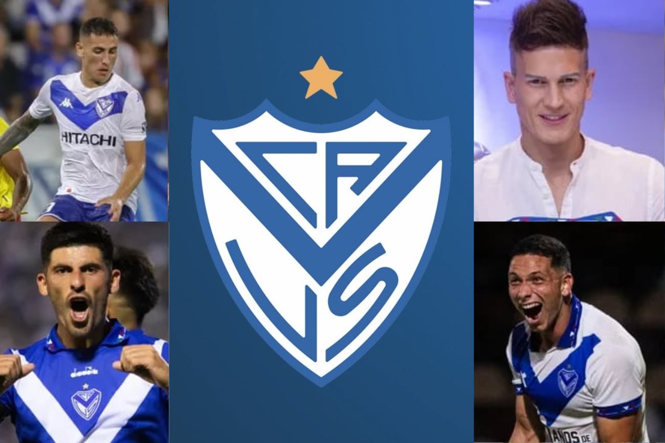 Los cuatro jugadores de Vélez involucrados en el delito. 