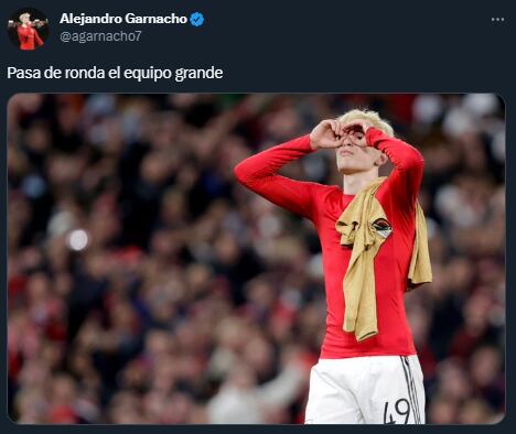 El posteo de Garnacho en contra del Barcelona