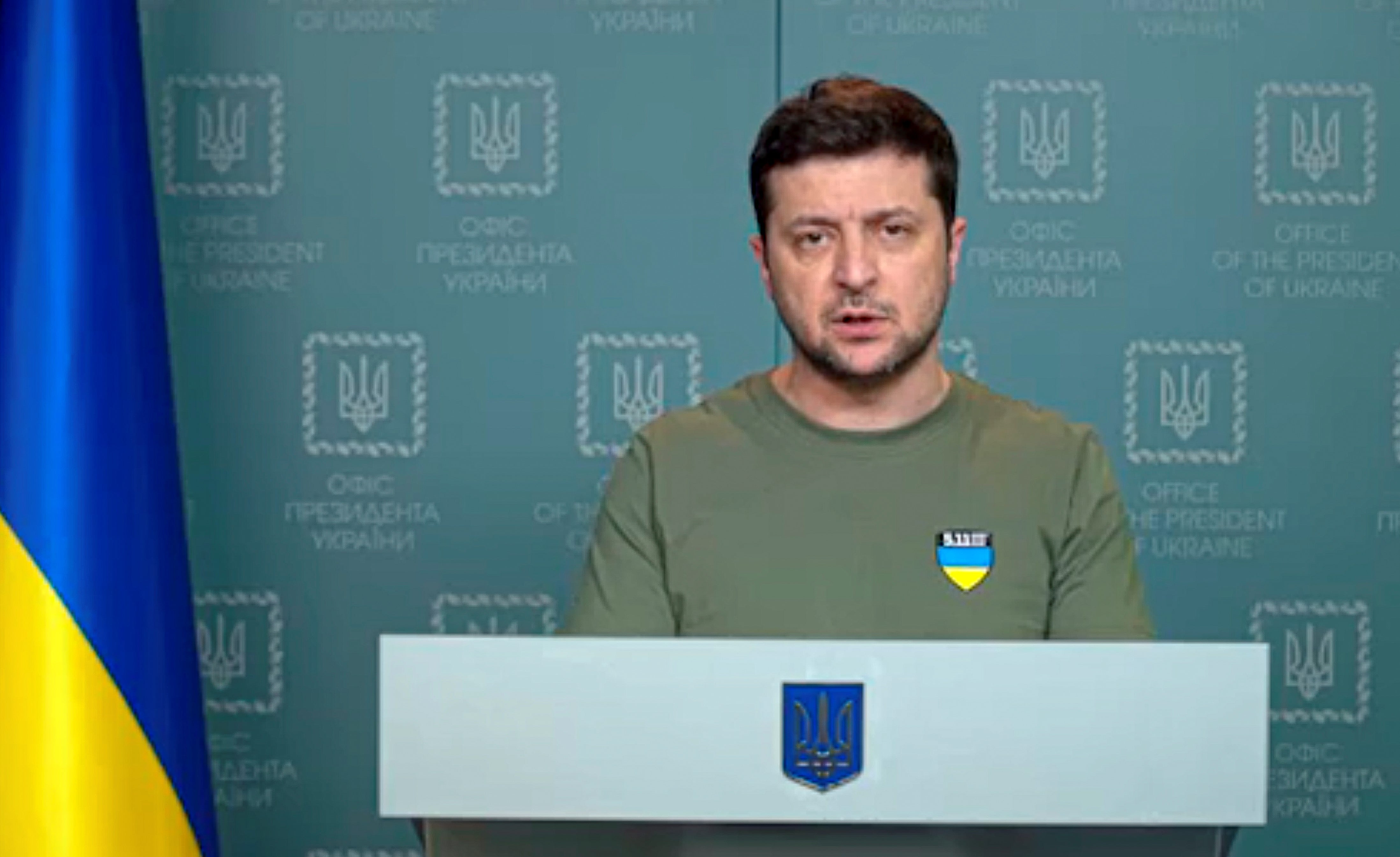 El presidente ucraniano, Volodymyr Zelenskyy. (Ukrainian Presidential Press Office vía AP)