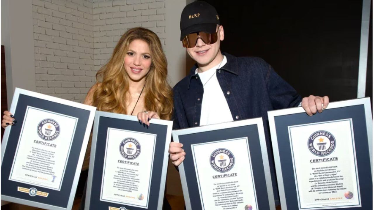 Shakira y Bizarrap superaron los 4 récords Guinness con la Music Sessions #53. / Foto: Récord Guinness