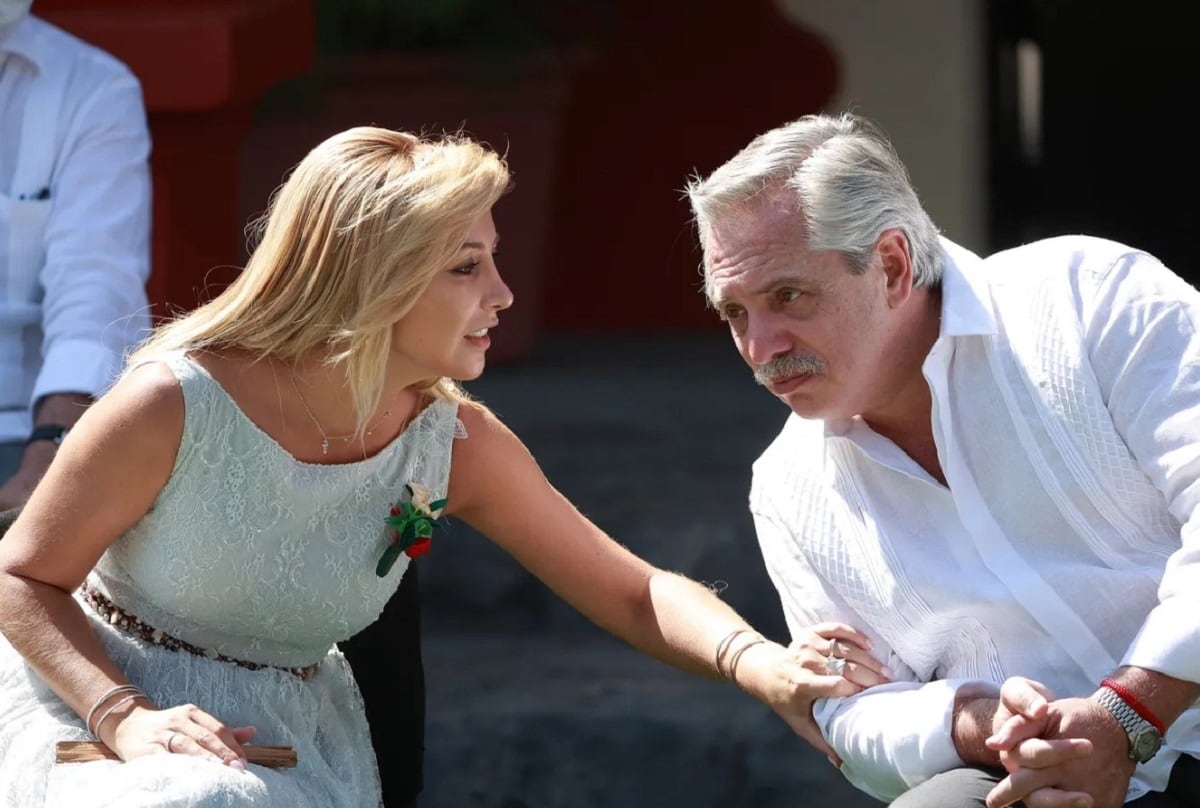 El expresidente Alberto Fernández y Fabiola Yáñez en una foto de archivo