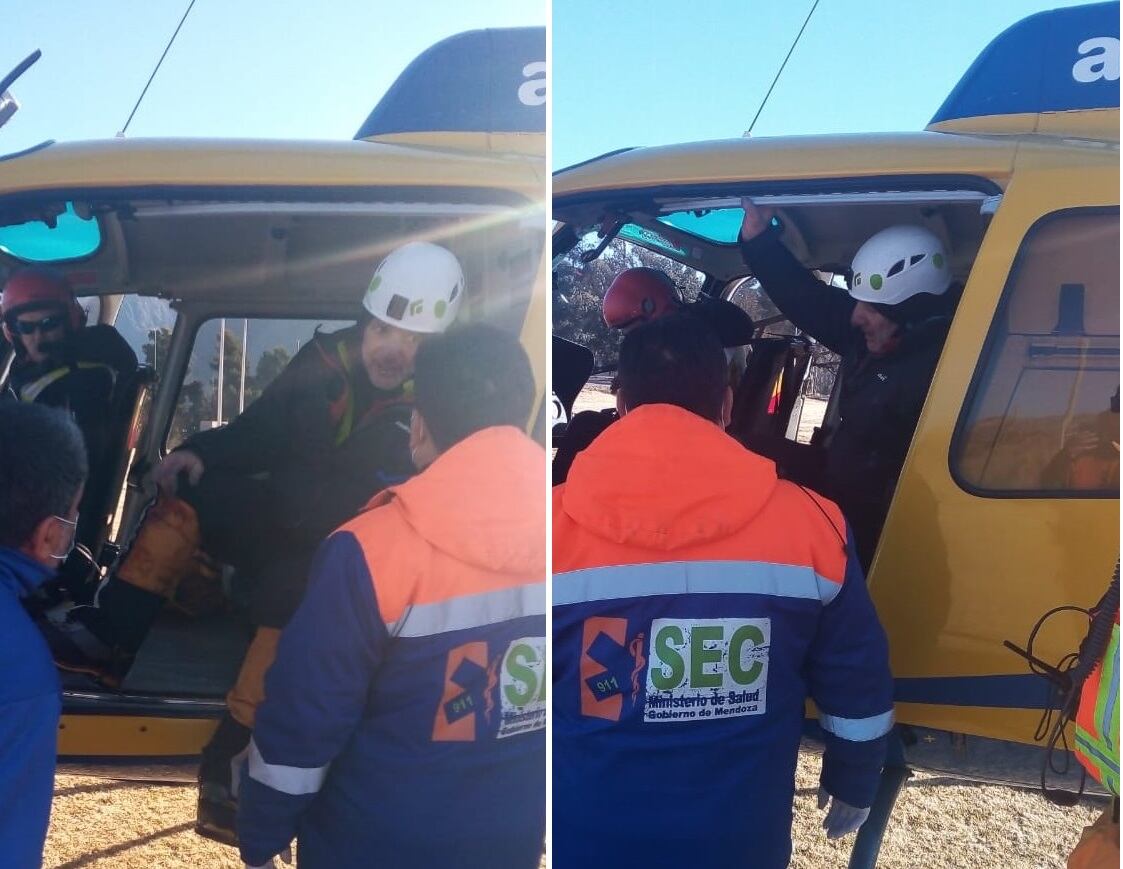 El traslado en helicóptero. Gentileza