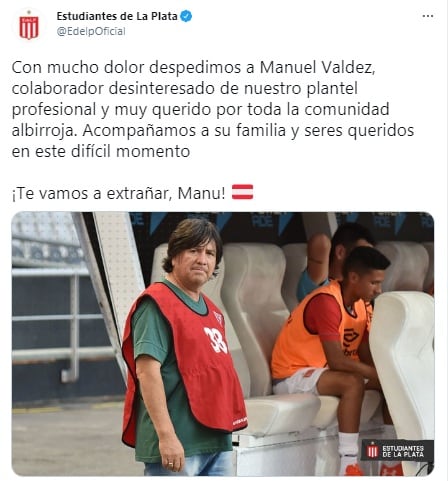 La despedida de Estudiantes (Foto: Captura Twitter)