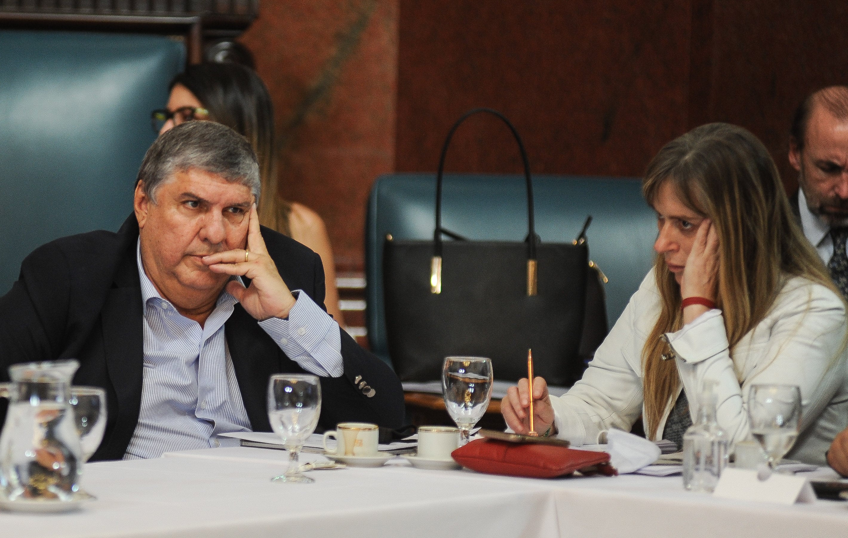 El jefe del bloque oficialista, José Mayans, junto a la senadora Juliana Di Tullio (Foto: Federico López Claro)