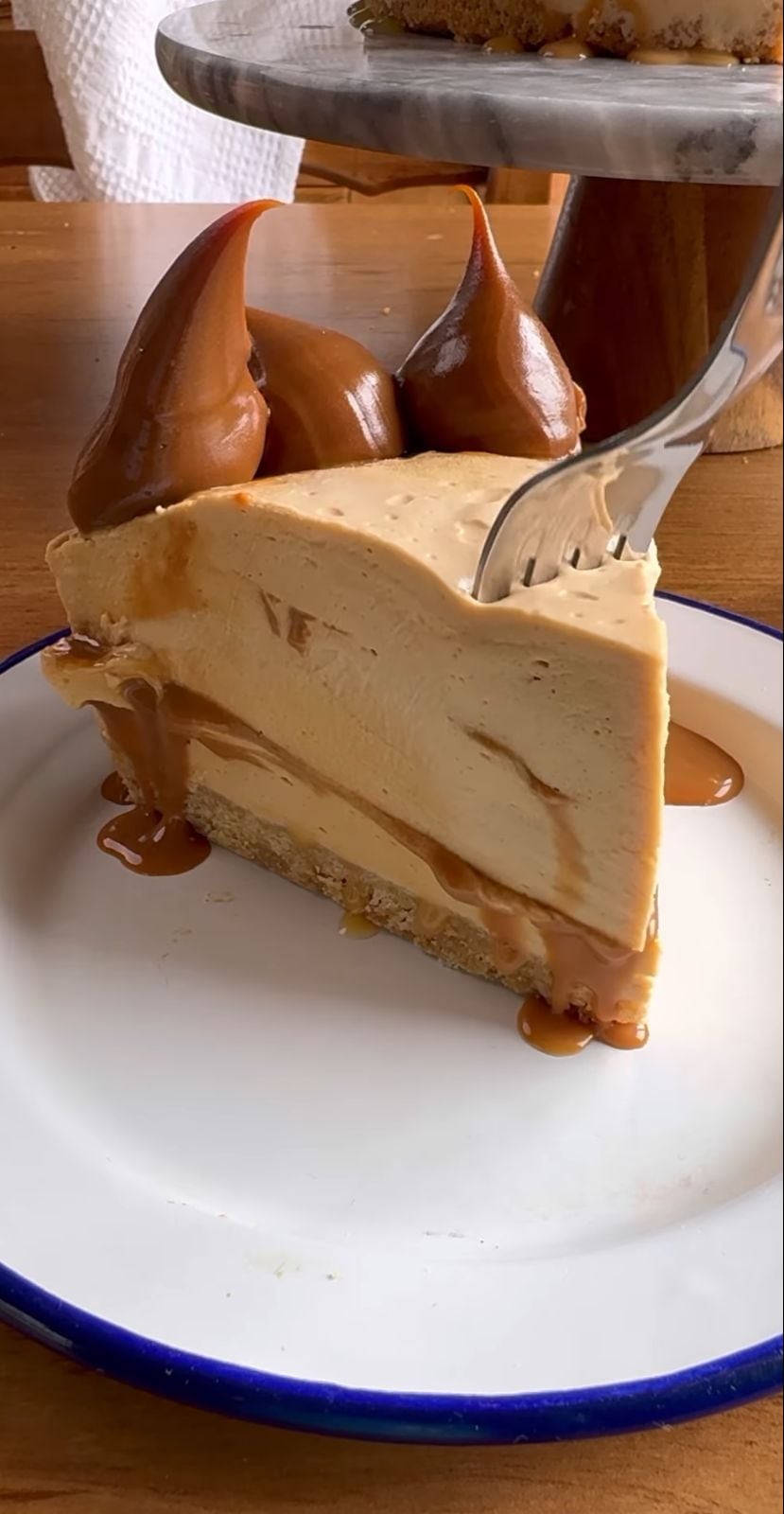 Cheesecake de dulce de leche. Captura del video.