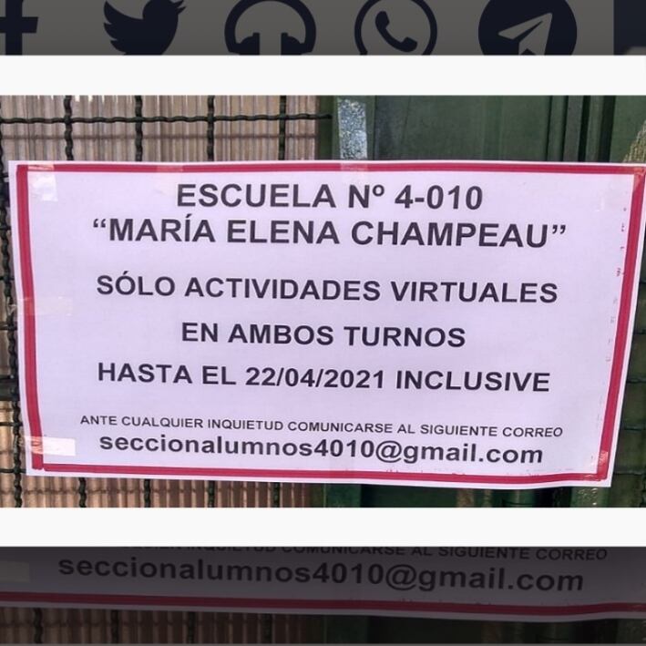 La escuela Champeau  sólo dicta clases virtuales.