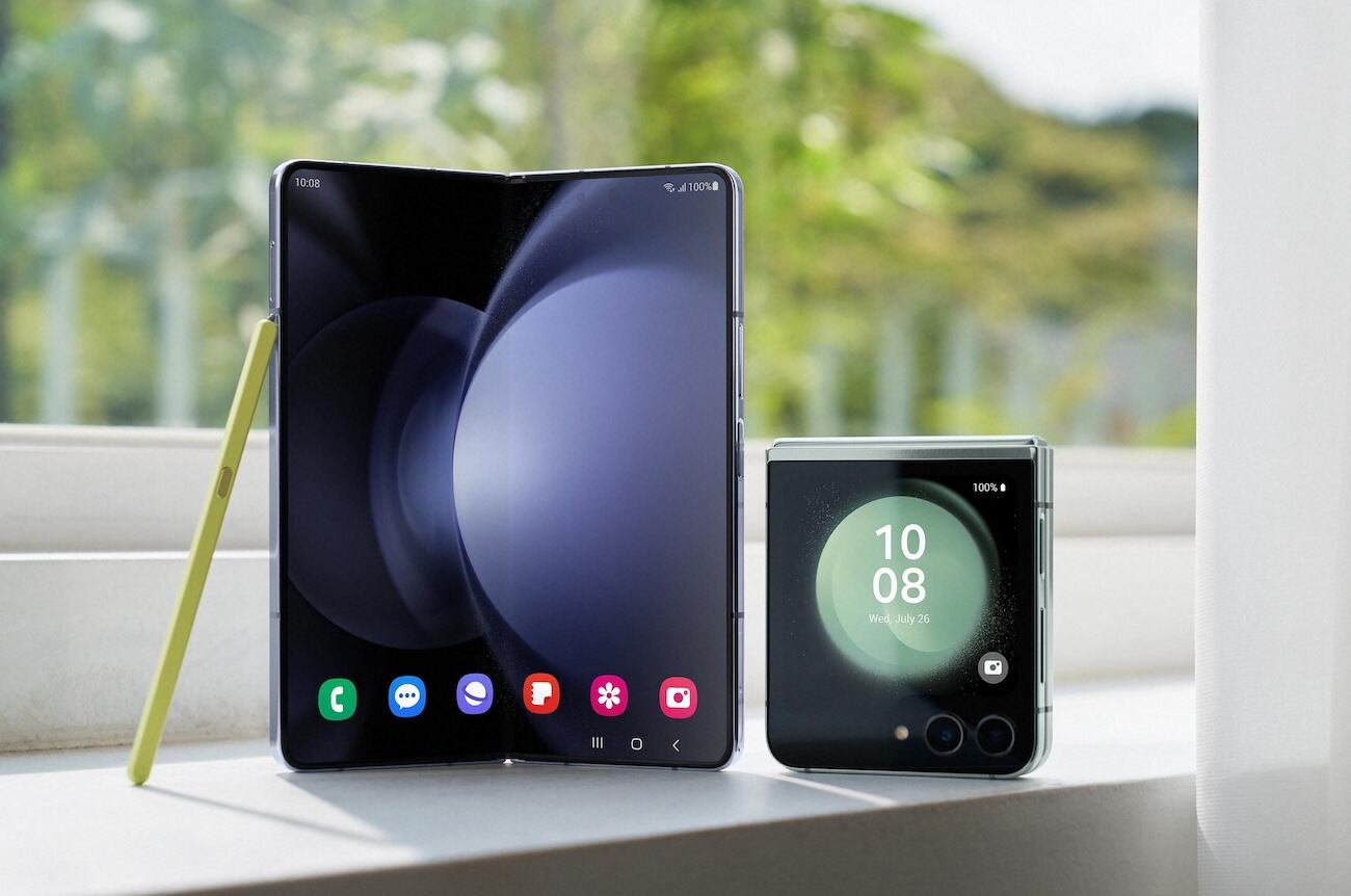 Samsung lanzó nuevos modelos de teléfonos plegables Galaxy Z Fold 5 y Galaxy Z Flip 5. Foto: Samsung