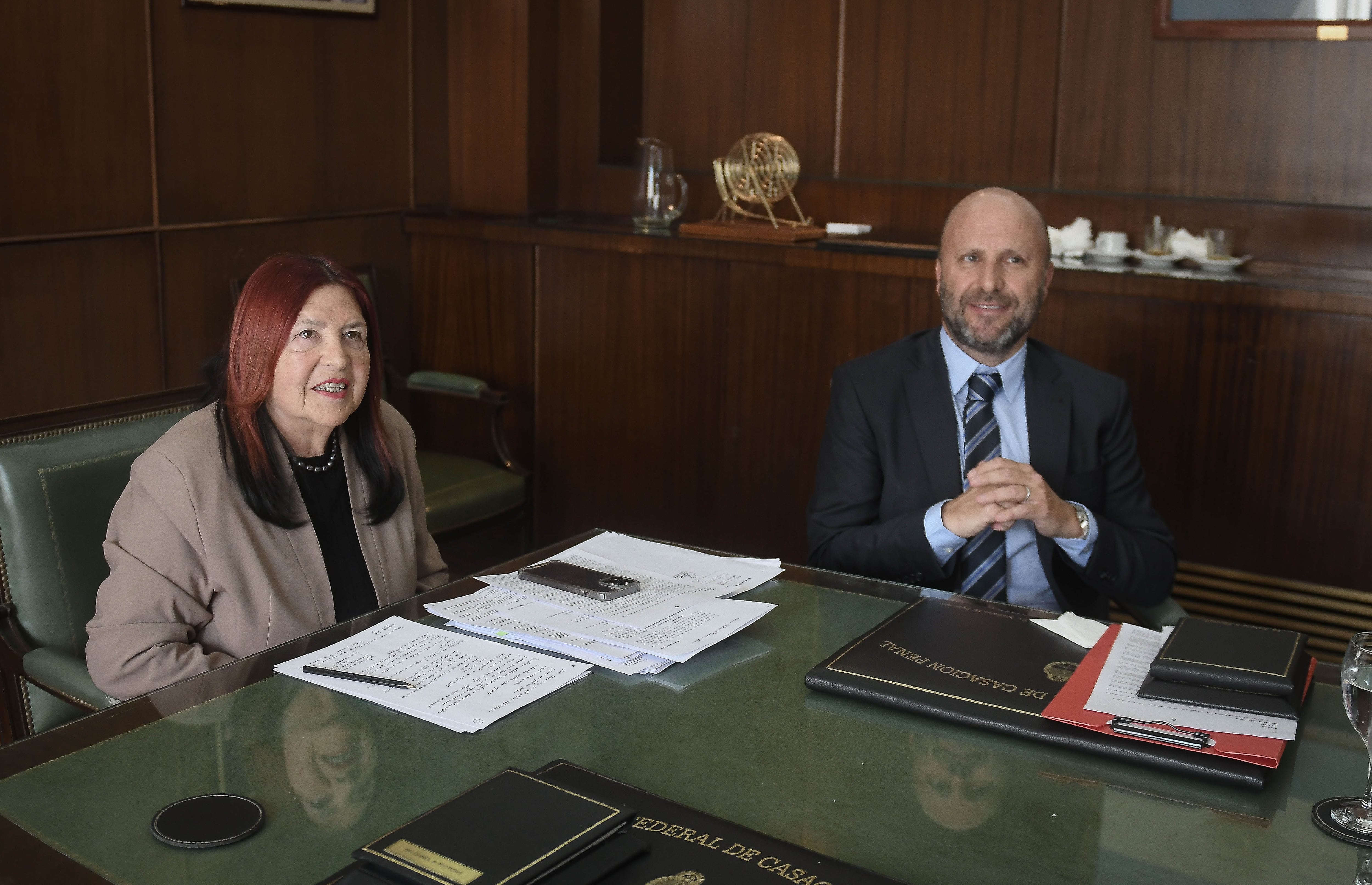 Cámara de Casación penal en Comodoro Py, Buenos Aires Argentina
La Jueza Ana María Figueroa junto al Juez Mariano Borinsky 
Foto Federico Lopez Claro