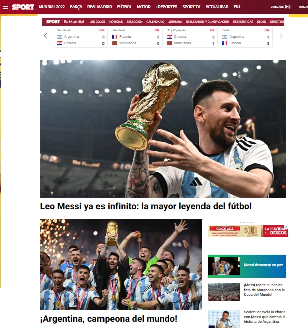 Argentina Campeón del Mundo: así lo reflejaron los medios del mundo