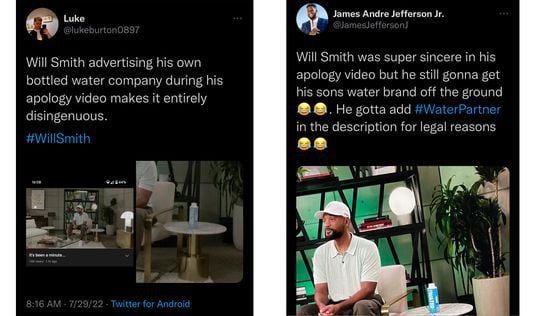 El agua que aparece al costado de Will Smith fue fabricada por su hijo