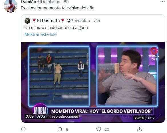 Furor en las redes por "El gordo ventilador" de San Lorenzo