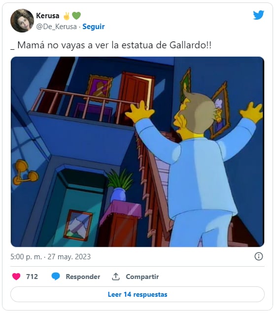 Estallaron los memes luego de conocerse la estatua al 'Muñeco' Gallardo. Foto: Twitter/@De_Kerusa