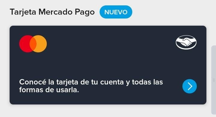 La nueva opciòn de tarjeta digital en el centro de la escena