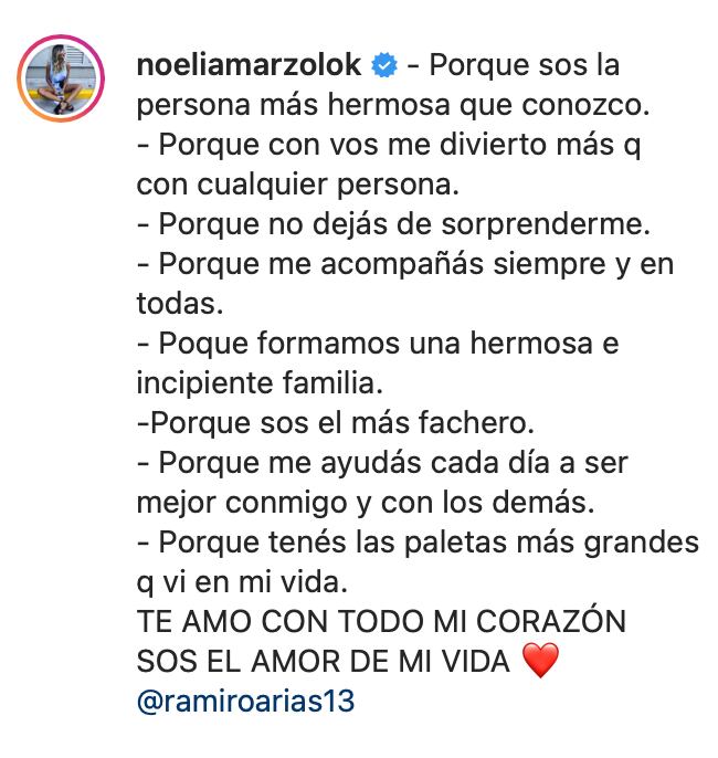 Las ocho razones de Noelia.