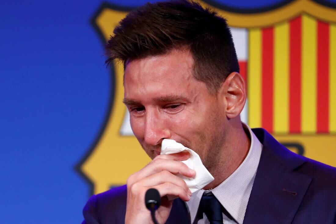 La última vez de Messi en Barcelona fue con llanto (AP)