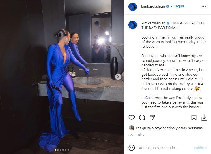 Kim Kardashian, una diva sensual con un total blue de Balenciaga