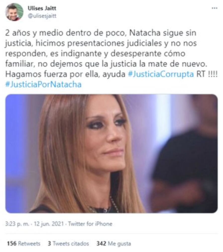 La publicación de Ulises en Twitter.