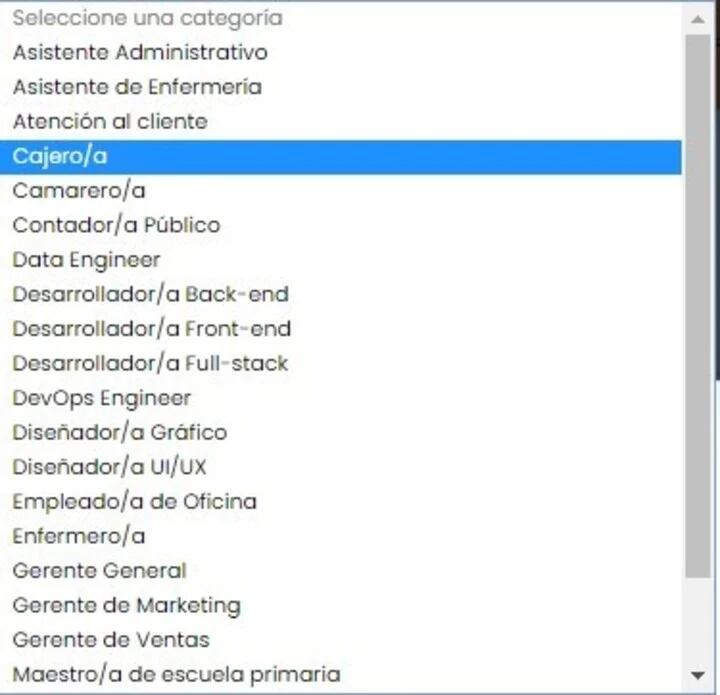 Ofrece alternativas de redacción de acuerdo al puesto de trabajo que  se busca. 