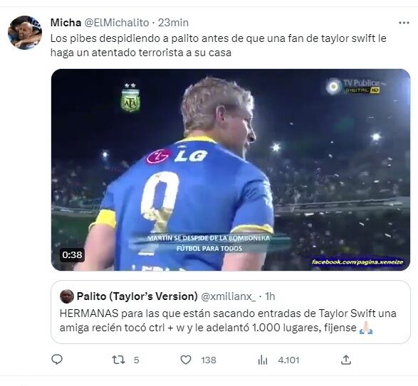 El "truco" para sacar entradas de Taylor Swift en Argentina que desató revuelo en Twitter (Captura)