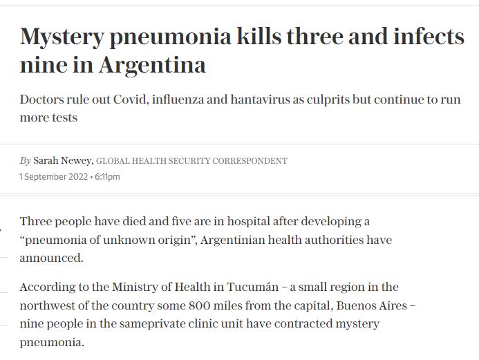 Los medios internacionales hablan del misterioso brote de neumonía bilateral en la clínica de Tucumán