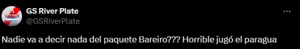 Las críticas de los hinchas de River hacia Adam Bareiro