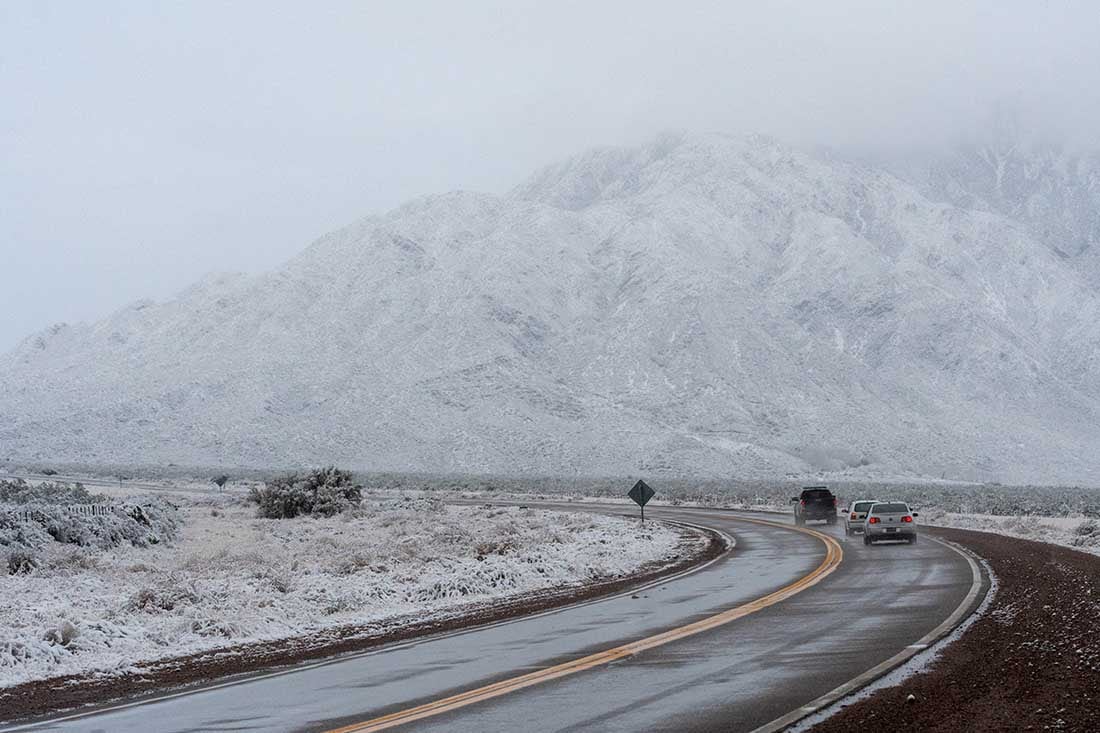 La zona de Cacheuta y el piedemonte nevados - 