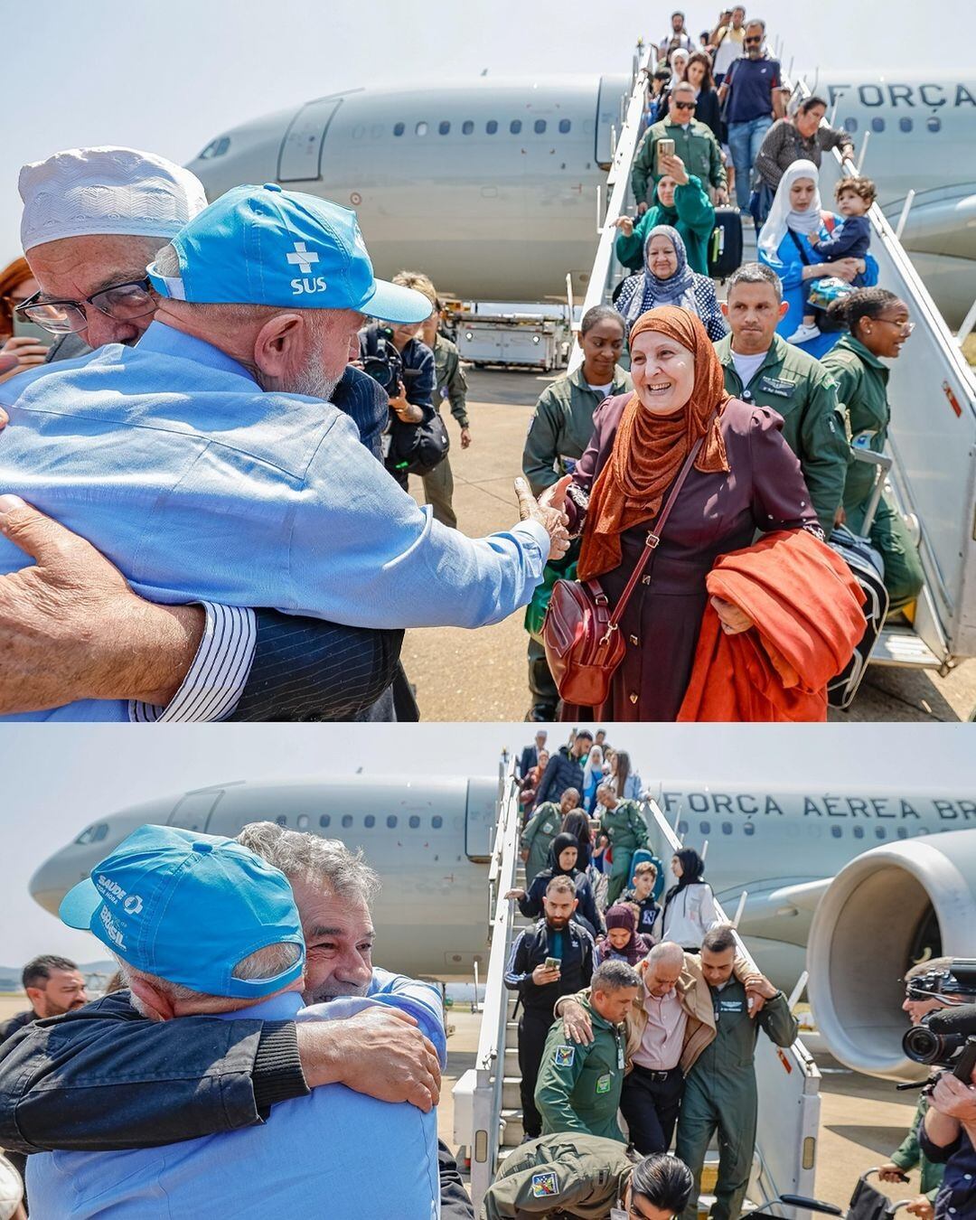 Lula recibió a ciudadanos brasileños que llegaron a San Pablo desde el Líbano. Foto: Instagram.