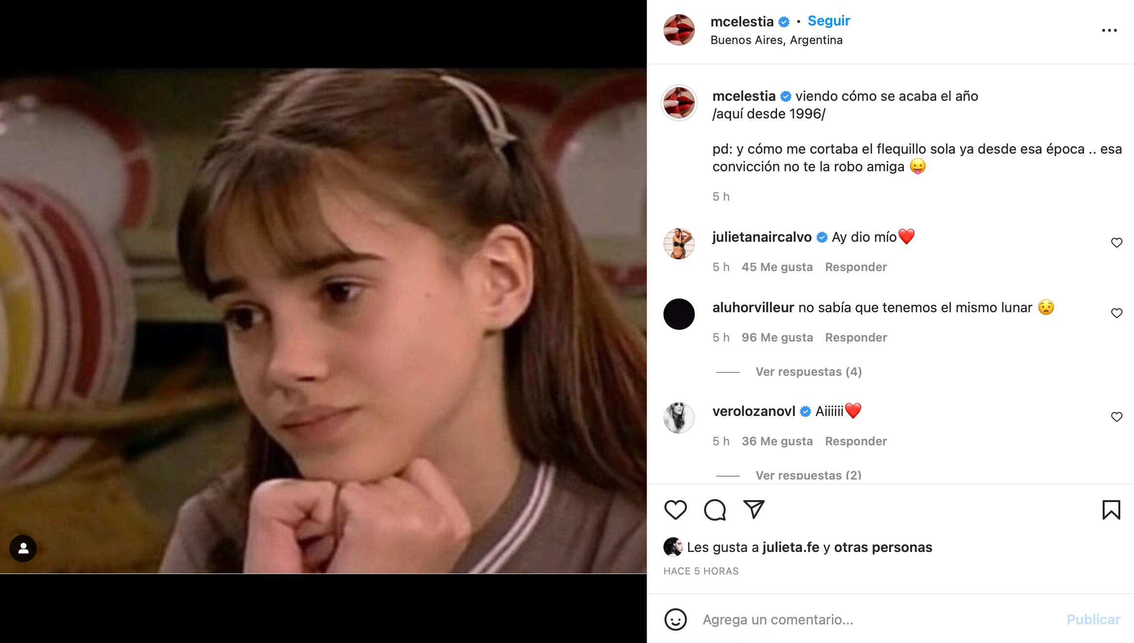 Celeste Cid sorprendió a sus seguidores con una foto retro de Chiquititas