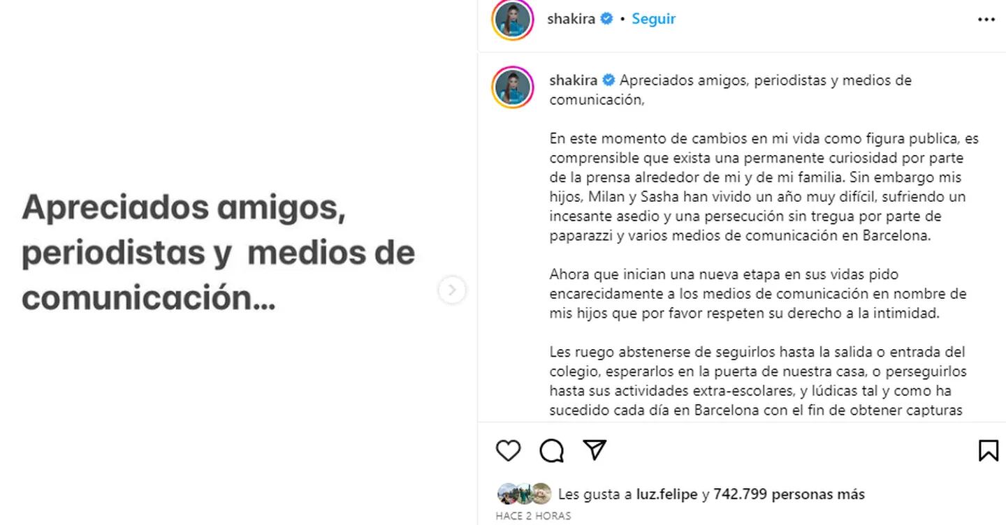 La cantante pidió respeto sobre la privacidad de sus hijos. Gentileza: TN.