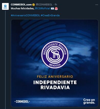 La Conmebol volvió a subir el posteo pero con el nombre correcto