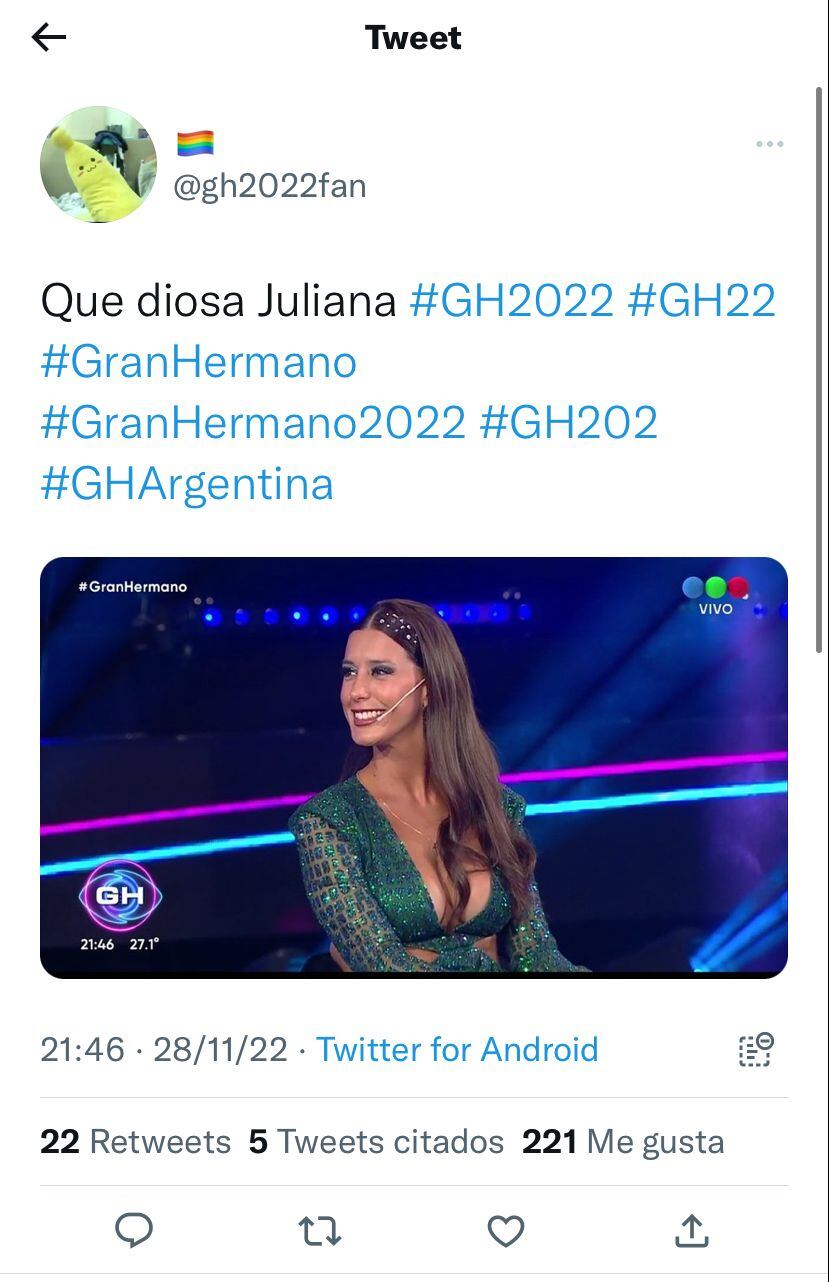 La belleza de Juliana de Gran Hermano, lo más comentado en Twitter.