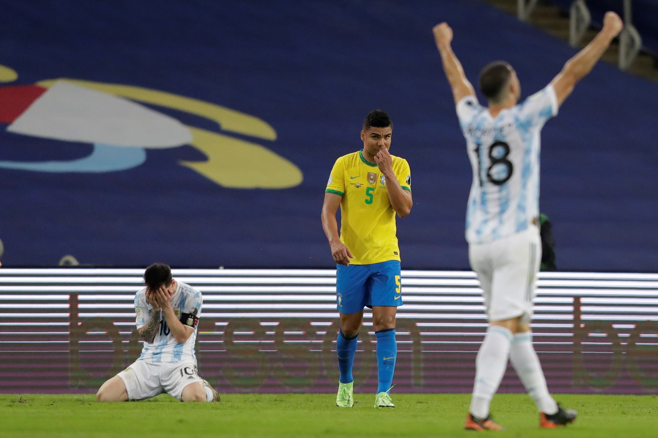 Así reaccionó Messi en el final del partido (AP)