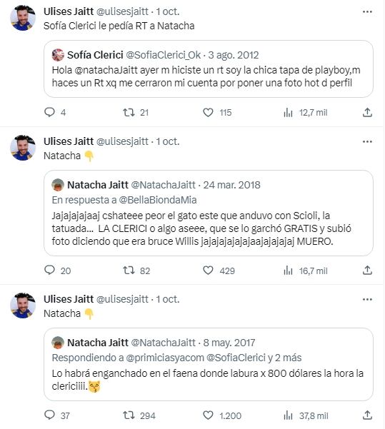 Tweets de Ulises Jaitt. Foto: Captura de X, antes twitter