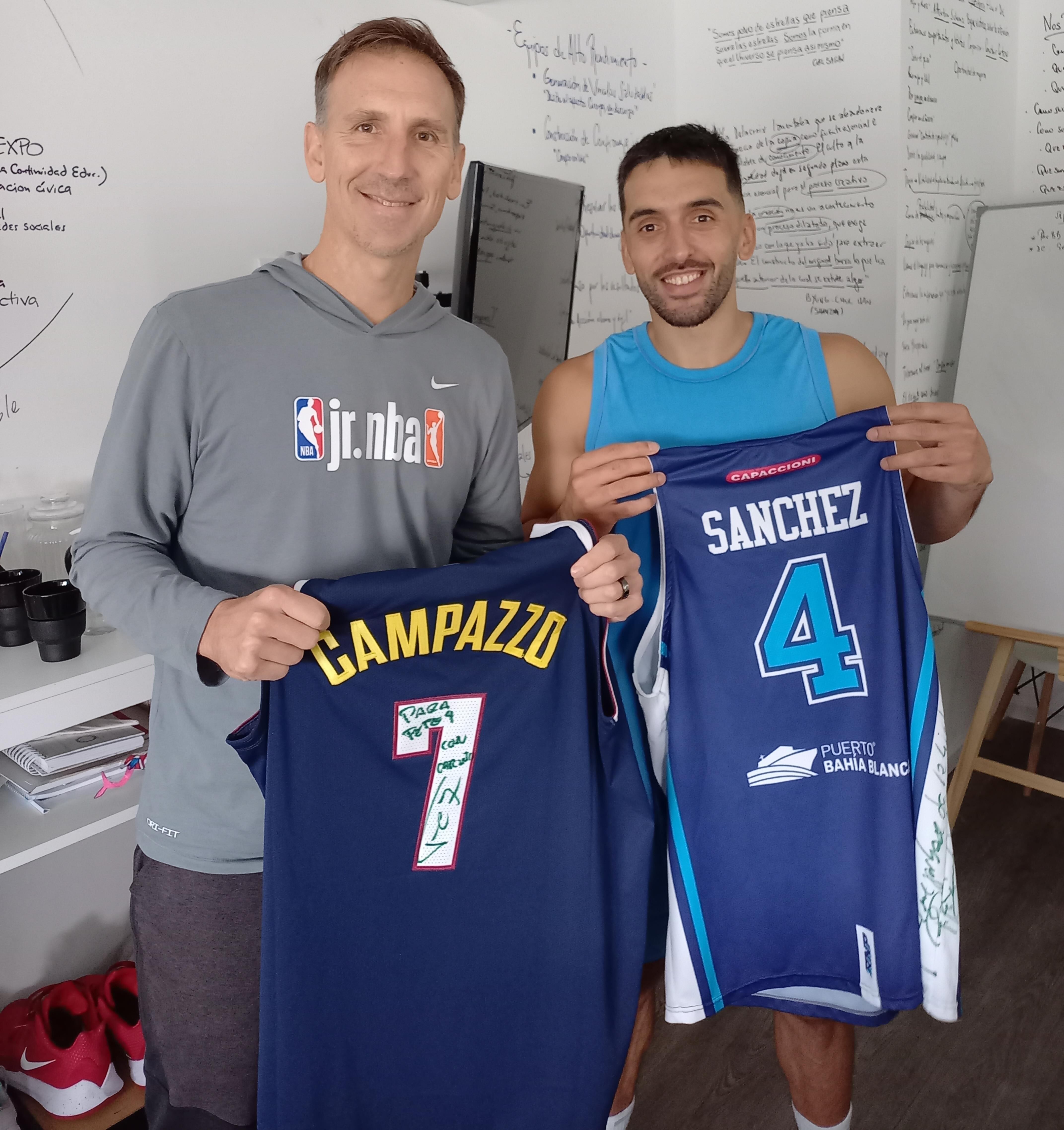 Pepe Sánchez junto con Facundo Campazzo en su centro de alto rendimiento. / Gentileza.