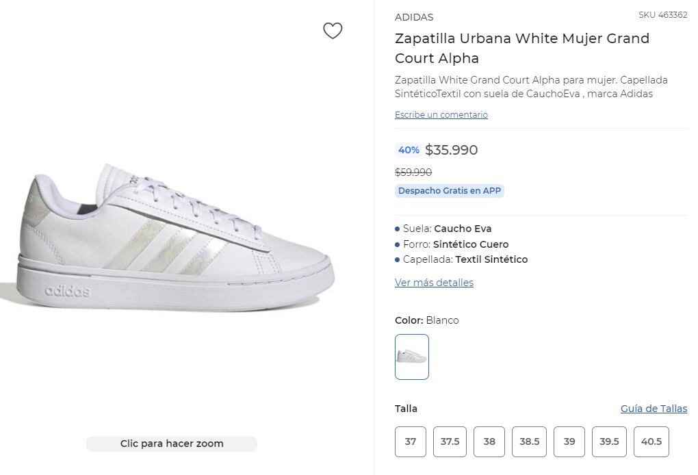 Zapatillas Adidas mujer (París)