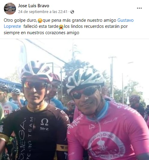 Los amigos de Gustavo Lopreste lo despidieron con profunda tristeza en las redes. Foto: captura.