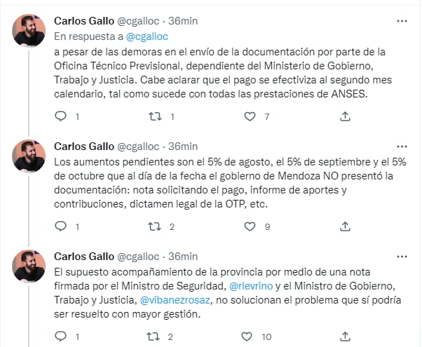 Carlos Gallo, titular de Anses en Cuyo criticó al gobernador Rodolfo Suárez por la situación de policías y penitenciarios retirados.