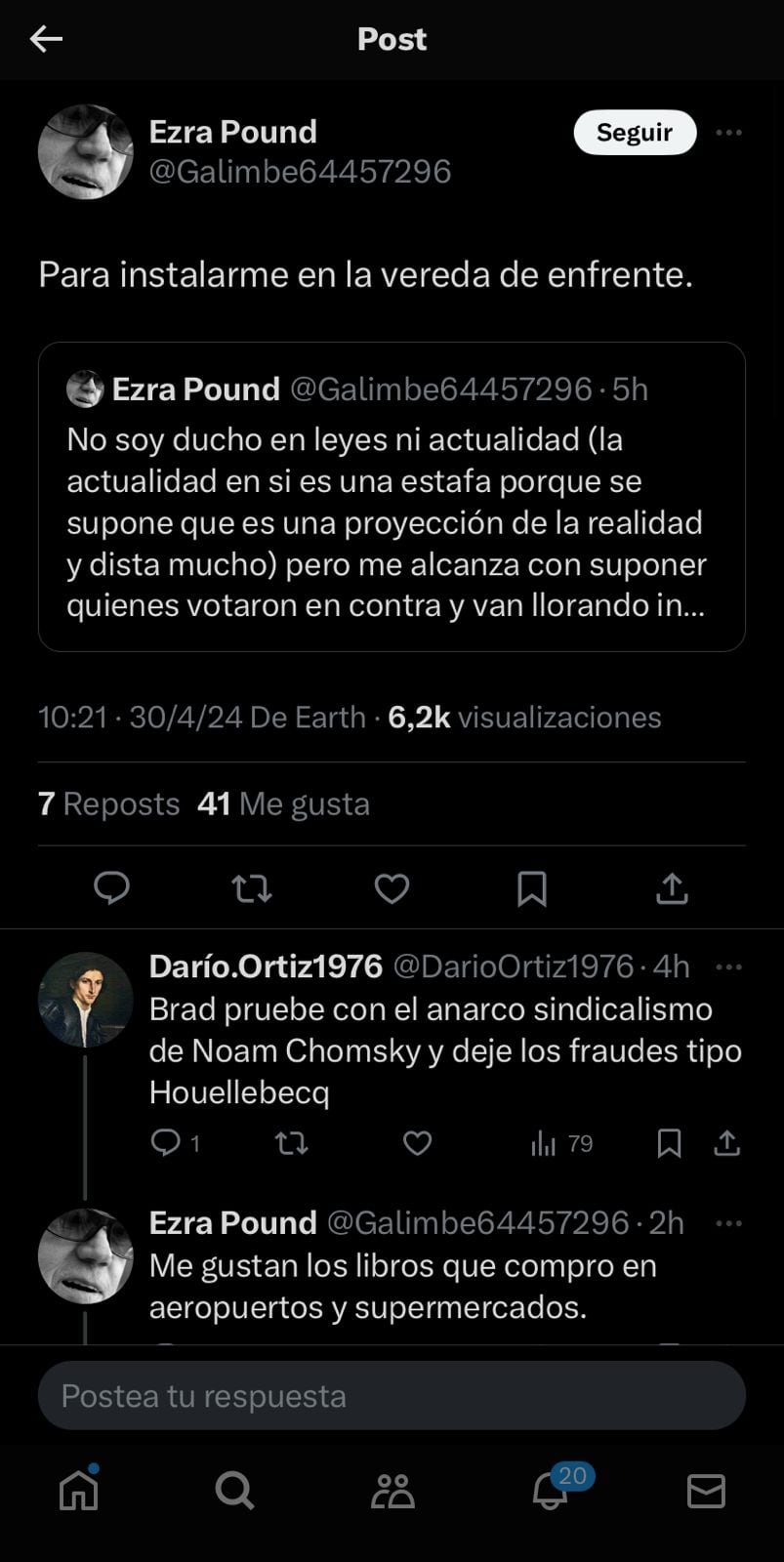 La ironía de Andrés Calamaro sobre la Ley Bases. Captura de pantalla de X.